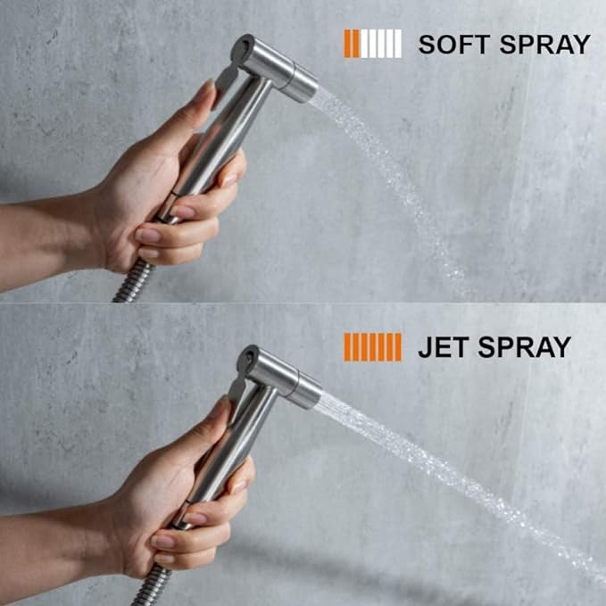 KRYSTAL Bathroom Jet Spray For Toilet - Health Faucet For Toilet - Hand Faucets - Premium Chrome Finish - Sink Sprayer - Easy Grip, Leak Proof, Wash Bidet, Only Head, Acrylonitrile Butadiene Styrene