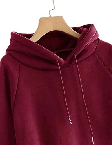 Women Sweatshirt with Hoodies, Fleece Material Full Sleeves Jumper Winter Wear, Hooded Neck Regular Fit Long Sleeve Sweatshirt for Women