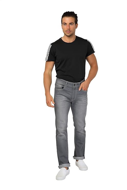 Billford Men's Comfortable Stretchable Casual Denim Jeans Regular Fit Mid Rise Flat Front Full Length Modern & Fashionable for Casual Wear Comfort and Flexibility