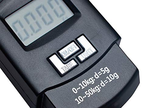 BOLT ELECTRONIC HEAVY DUTY PORTABLE HOOK TYPE DIGITAL LED SCREEN LUGGAGE WEIGHING SCALE 50 KG / 110 LB (BLACK)