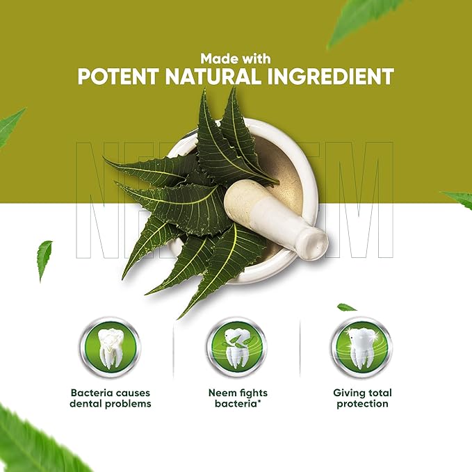 Dabur Herb'l Neem Germ Protection Toothpaste - 200g | No Added Flourides & Parabens | Neem Fights Bacteria | Potent for Germ Protection | Enriched With Powerful Natural Ingredients