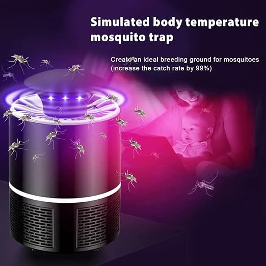 Keekos Killer Machine Bug Zapper,Rechargeable Mosquito Zapper, Mosquito Killer Lamp,Bug Zapper Indoor & Outdoor with USB Power Supply,Electronic (Round-Black)