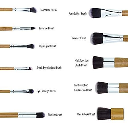 KYLIE Synthetic Bristle Makeup Brushes - Brown , Pack of 11 , KYLIE