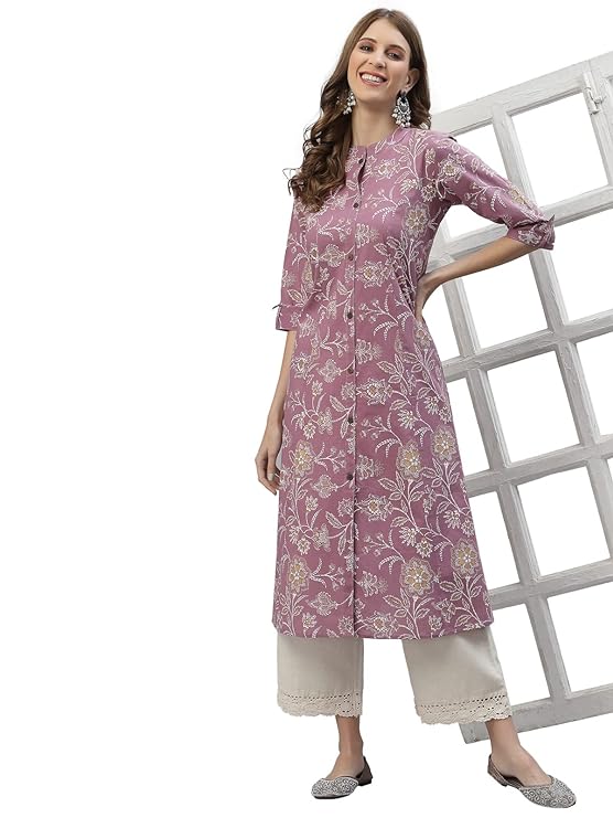 Stylum Women's Floral Print Rayon A-Line Kurta