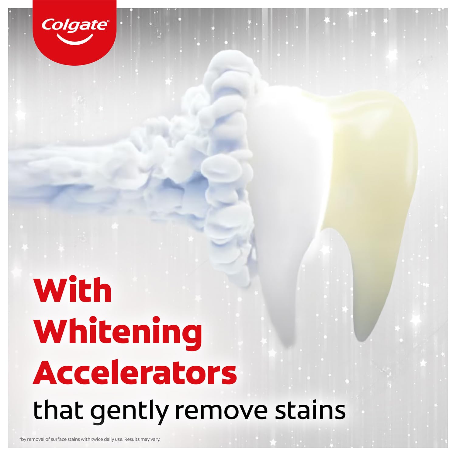 Colgate Visible White 400g (100g x Pack of 4) Teeth Whitening Toothpaste, with Whitening Accelerators for noticeably whiter teeth starting in 1 week. Stain Removal and Minty Flavour for Fresh Breath