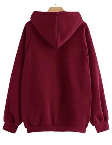 Women Sweatshirt with Hoodies, Fleece Material Full Sleeves Jumper Winter Wear, Hooded Neck Regular Fit Long Sleeve Sweatshirt for Women