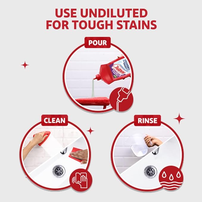 Harpic Bathroom Cleaner Liquid, Floral - 500 ml | New Thicker Bathroom Floor Cleaner | Red Harpic Bottle