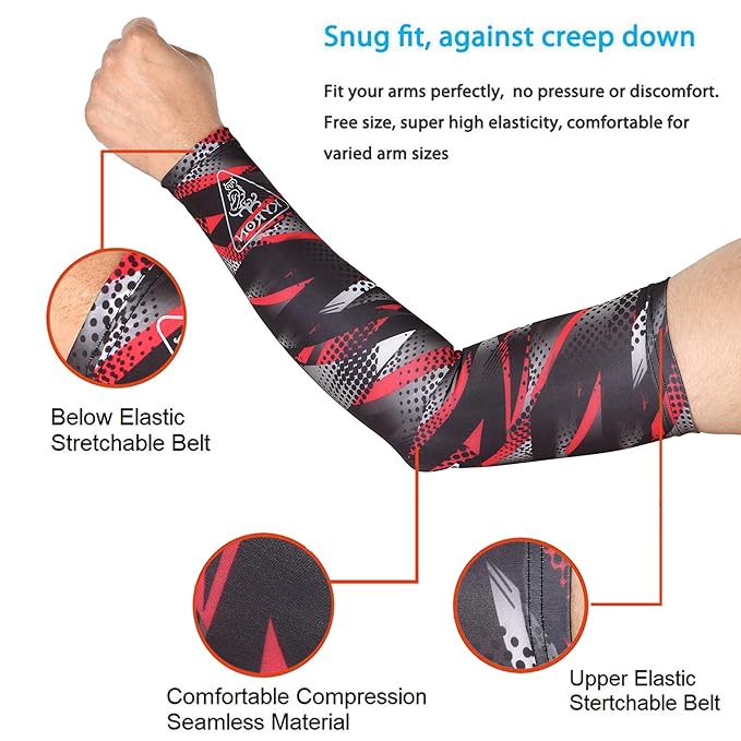 Kyron Sports bikers Arm Sleeves for men uv sunburn skin tannig protection hand cover