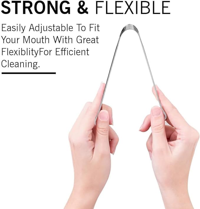 6Pcs 3 Pack Copper & 3 Pack Stainless Steel SS Tongue Cleaner for Kids & Adults Premium Ayurvedic Tongue Scraper for Bad Breath Easy to Use Flexible Design for Health, Oral Hygiene Care Tool - 6 Combo