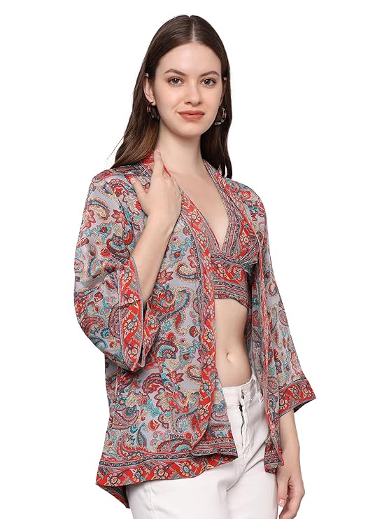 KE KanhaExports Women's Silk Blend Co-Ord Set
