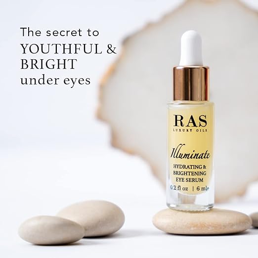 RAS Luxury Oils Illuminate Hydrating & brightening Eye Serum | Lightweight, Non-Greasy | For All Skin Types | Helps to Reduce Puffiness, Dark Circles | Contains Hyaluronic Acid & Rosehip Oil, 6ml