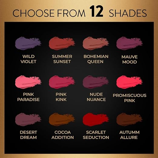 MyGlamm Manish Malhotra Powder Matte Lipstick - Cocoa Addition - 4gm | Chocolate Brown Shade | Long Lasting, Prevents from Sun Damage | Enriched With Antioxidant-Rich Maracuja Oil