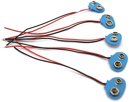 Electronic Spices - Combo of 9v Battery and 9V Battery Connector -Pair of 5