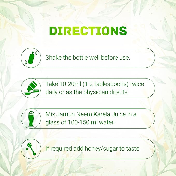 Dabur Jamun Neem Karela Juice - 1L | Promotes Healthy Glucose Levels | Good for Metabolic & Digestive Health | Ayurvedic Health Juice For Immunity Boosting
