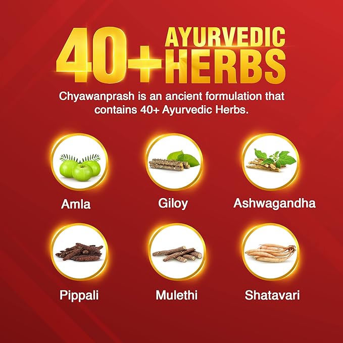 Dabur Chyawanprash - 950g | 3X Immunity Action | With 40+ Ayurvedic Herbs | Helps Build Strength & Stamina | Builds Overall Health