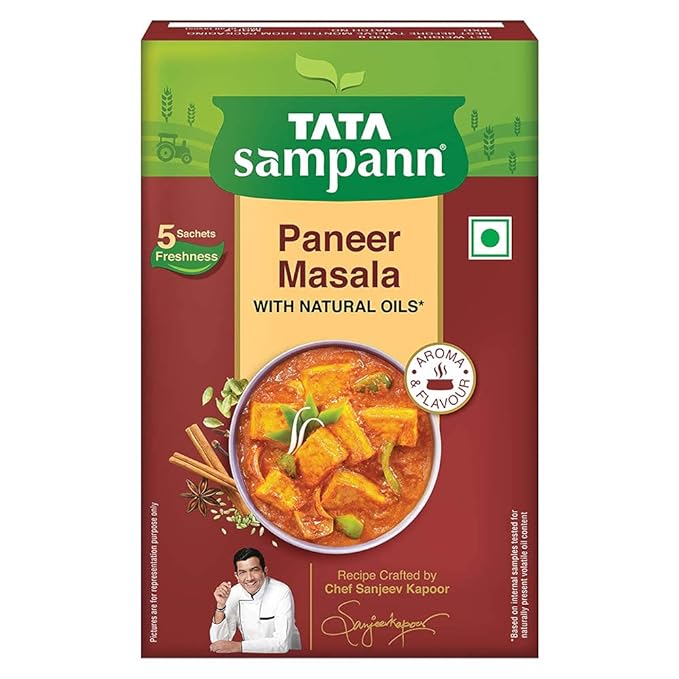 Tata Sampann Paneer Masala with Natural Oils, Crafted by Chef Sanjeev Kapoor, 100g
