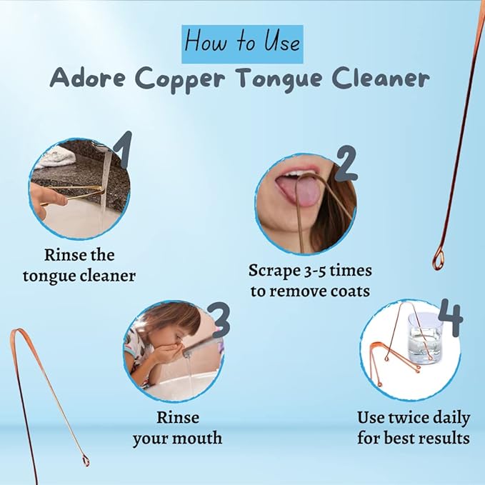 Adore Copper Tongue Cleaner for Kids - Baby Tongue Cleaner Maintains Oral Care, Pack of 1 (Dummas)