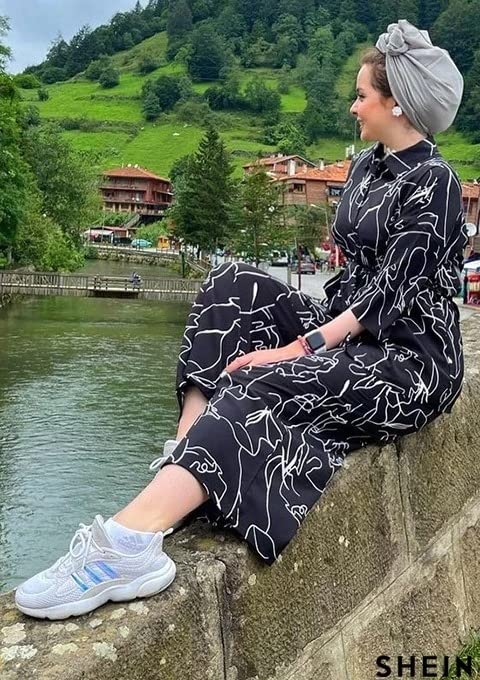 GRECIILOOKS Women Co Ord Set| Collared Self Belted Allover Print| Half Sleeve Shirt| Straight Shirt with Belt| Women Two-Piece Outfits| Summer Wear| Outdoor Wear