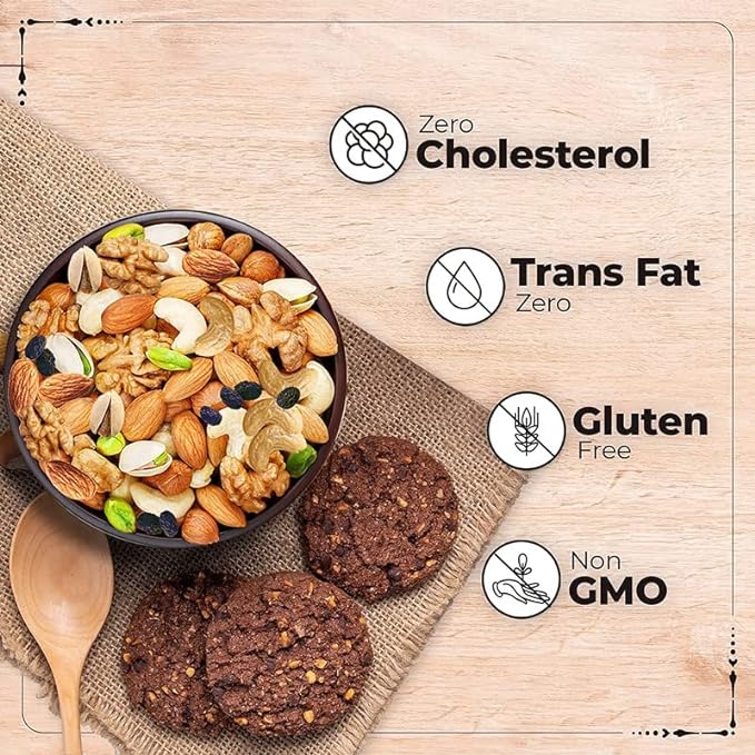 Nature Prime 100% Natural Premium Mix Dry Fruits 500Gm with Almonds | Cashew | Kishmish | Apricot | Black Raisins | Dried Kiwi | Nuts and Dry Fruits 500Gm (Jar pack)