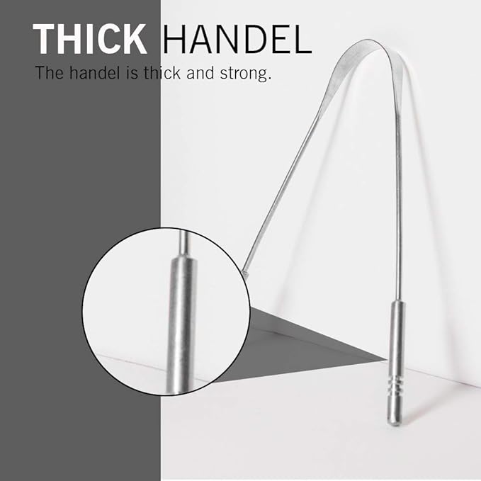 EVEN 2 Piece Tongue Cleaner for Men and Women, Adults Pure Stainless Steel Tongue Cleaner for fresh breath improved Taste Sense & Bacteria Removal. (STEEL 2 PIECE M1)