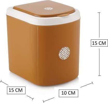 KSP HOME Small Portable Table Dustbin/Desk Dustbin with Attached lid and Swing Opening, Mini Trash bin Can Waster Bin for Office,Desk, kitchen, bedroom pack of 1 (mini-bin, Multicolor)