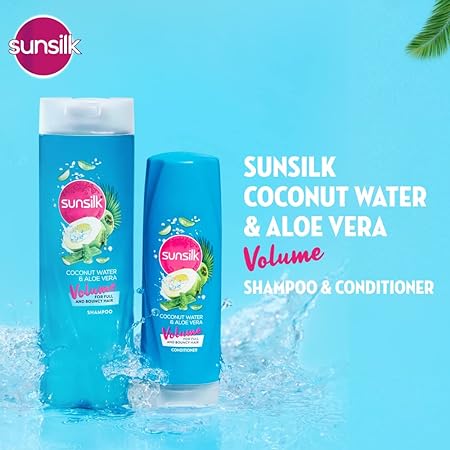 Sunsilk Coconut Water & Aloe Vera Volume Hair Shampoo, 370 ml