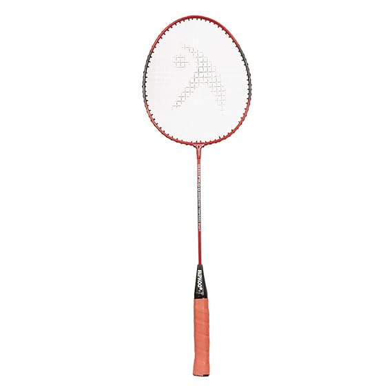 Hipkoo Sports Standard Aluminum Badminton Rackets Set of 4| Wide Body Shuttle Bat with Cover, 3 Shuttles and Net| Ideal for Beginner| Lightweight and Sturdy| Red
