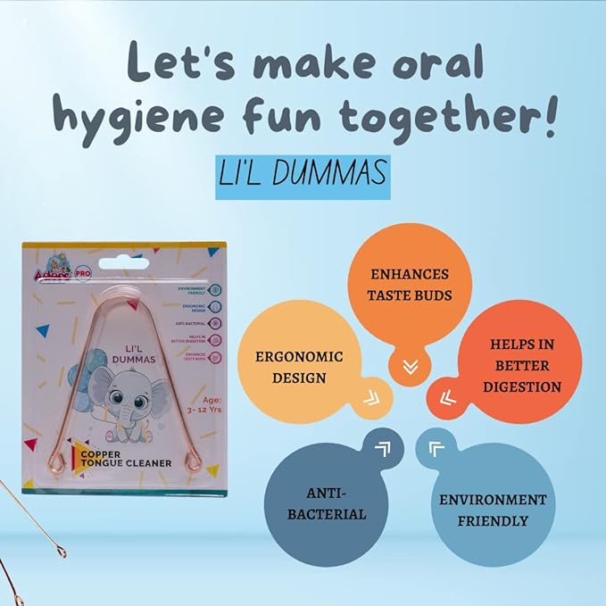 Adore Copper Tongue Cleaner for Kids - Baby Tongue Cleaner Maintains Oral Care, Pack of 1 (Dummas)