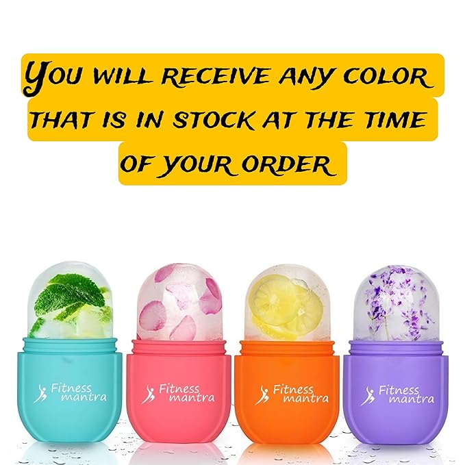 Fitness Mantra® Ice Roller for Face & Neck | Silicone Material| Facial Skin Care Roller| Face Massager| Face Ice Roller| Multicolor| Pack of 1 Pcs.|