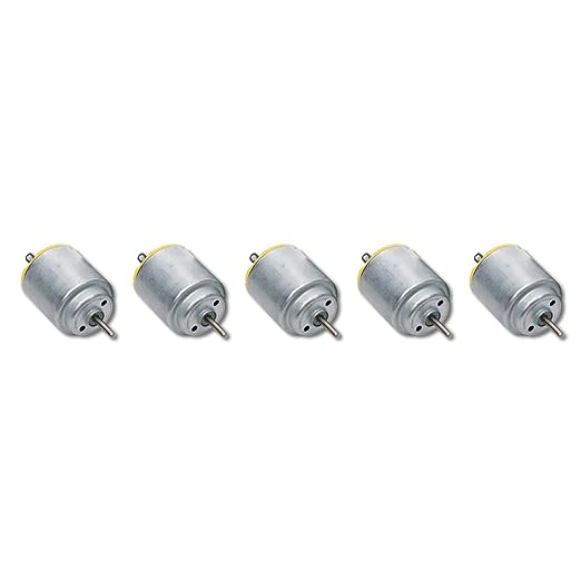 Electronic Spices DC Motor Mini Electric Carbon Brush High Speed Torque Electric Toy Cars Engine Motor Kit, for DIY Fan Models- PACK OF 5