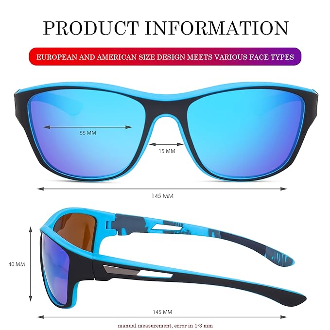 CREEK UV Protected Polarization Sports Sunglasses for Men Driving Cycling Fishing Cricket Sunglasses