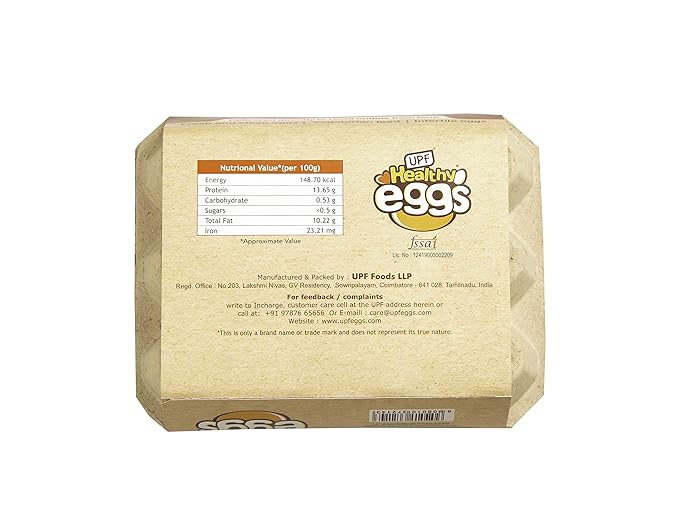 Upf Healthy Brown Eggs, 12 Pieces| Veg Fed| Non-Fertile Eggs