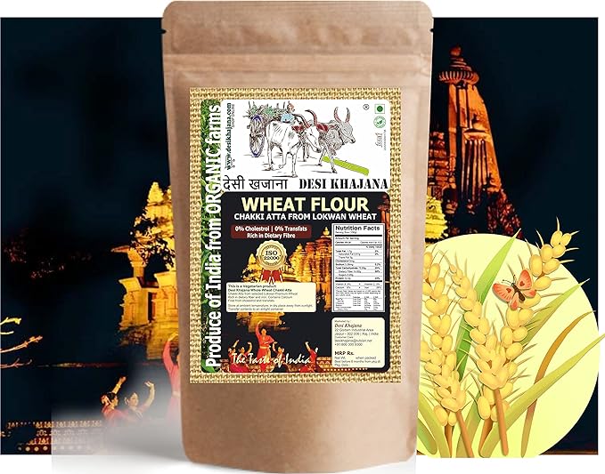 DESI KHAJANA Wheat Flour (Premium Lokwan) - 5kg | Produce of Organic Farms of India