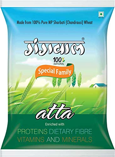 Gangwal Chandrausi Aata (Atta S) - 5KG | 100% MP Sharbati Wheat Flour Chakki Fresh Atta