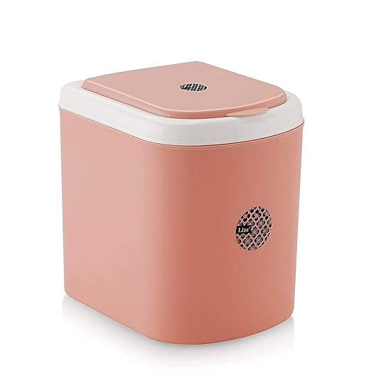 KSP HOME Small Portable Table Dustbin/Desk Dustbin with Attached lid and Swing Opening, Mini Trash bin Can Waster Bin for Office,Desk, kitchen, bedroom pack of 1 (mini-bin, Multicolor)