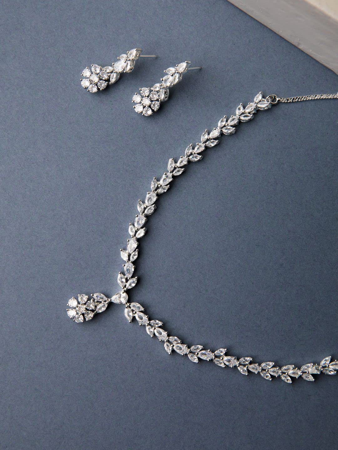 Priyaasi Rose Gold-Plated Diamond Jewelley Set for Women, Girls