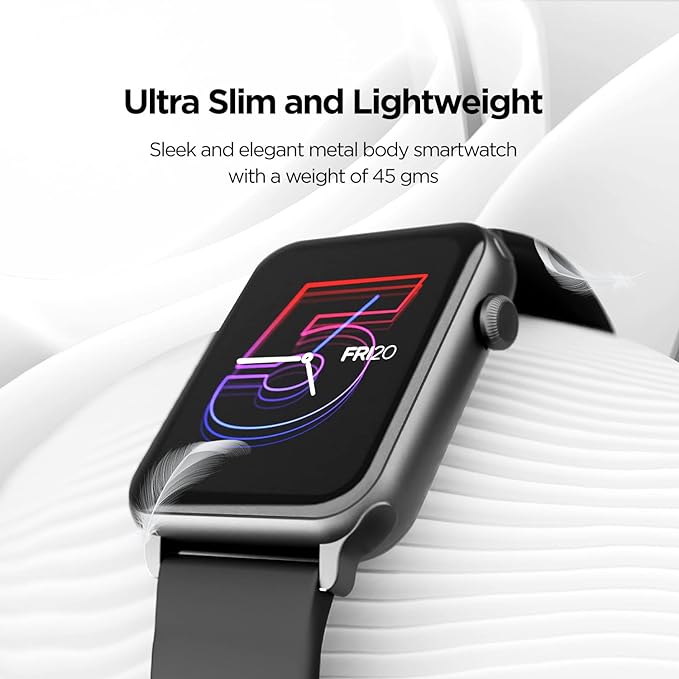 boAt Wave Call Smart Watch with Bluetooth Calling, 1.69” HD Display with 550 NITS & 70% Color Gamut, 150+ Watch Faces, Multi-Sport Modes,HR,SpO2, IP68(Active Black)