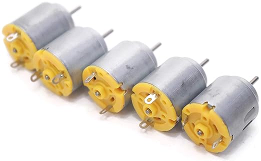 Electronic Spices DC Motor Mini Electric Carbon Brush High Speed Torque Electric Toy Cars Engine Motor Kit, for DIY Fan Models- PACK OF 5