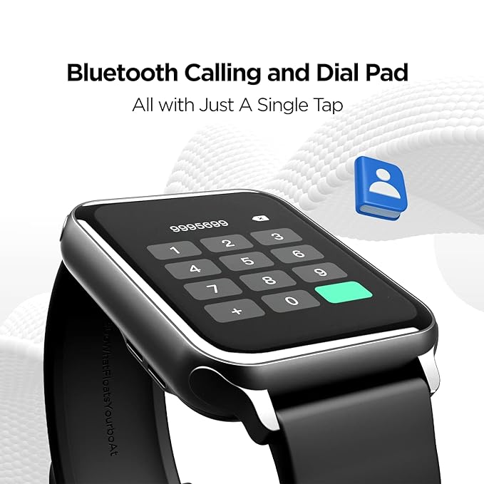boAt Wave Call Smart Watch with Bluetooth Calling, 1.69” HD Display with 550 NITS & 70% Color Gamut, 150+ Watch Faces, Multi-Sport Modes,HR,SpO2, IP68(Active Black)