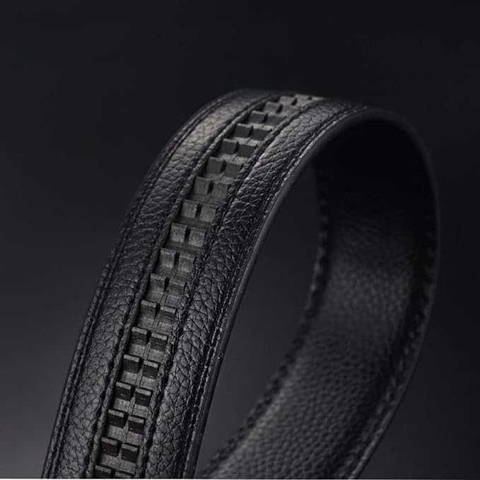 Sunshopping Men's PU Leather Formal Auto-lock Adjustable Black Belt (BOB-2)