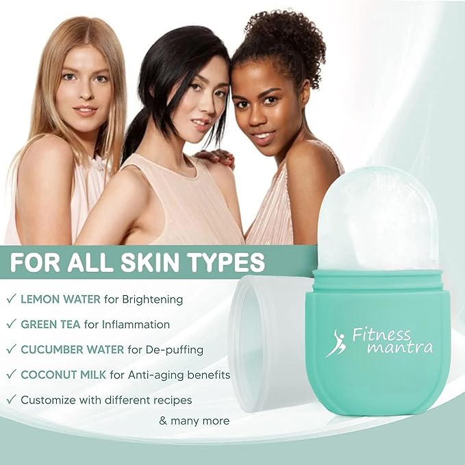 Fitness Mantra® Ice Roller for Face & Neck | Silicone Material| Facial Skin Care Roller| Face Massager| Face Ice Roller| Multicolor| Pack of 1 Pcs.|