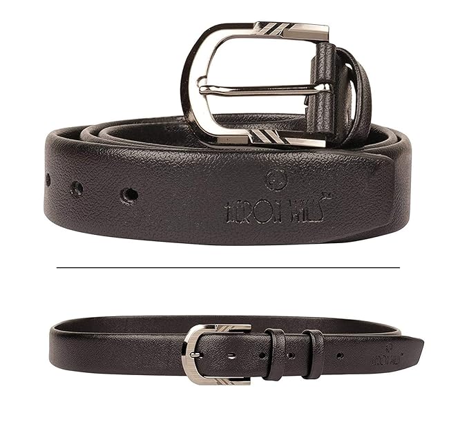 Heron Wills Men's Leather Belt (Pack Of 5 Pieces Combo) (HWCMB58D_RK_Brown)