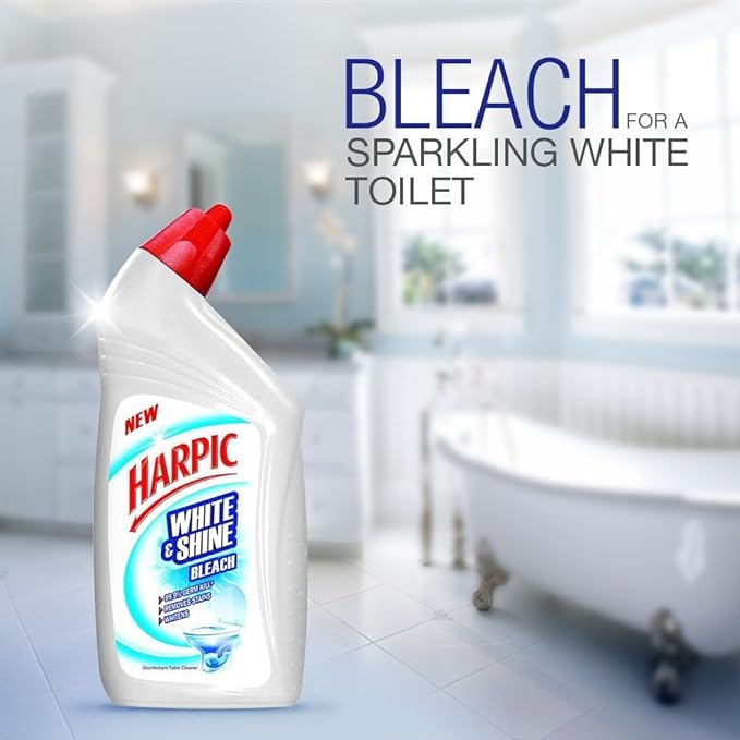 Harpic Flushmatic In-Cistern Toilet Cleaner Blocks, Citrus - 100 g | Toilet Flush Cleaner Balls & Harpic White and Shine Disinfectant Toilet Cleaner Bleach Liquid - 500 ml COMBO