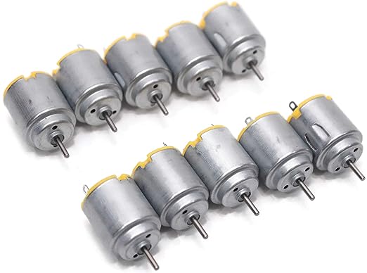 Electronic Spices DC Motor Mini Electric Carbon Brush High Speed Torque Electric Toy Cars Engine Motor Kit, for DIY Fan Models- PACK OF 5