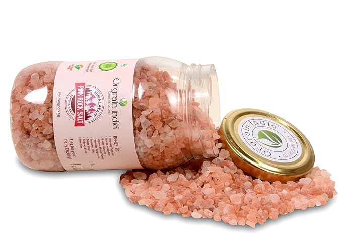 Orgrain India Himalayan Pink Rock Salt Coarse Grain, 1kg (Pack of 2*500g) | 80+ Minerals | Trace Elements | Healthy Cooking | No Adulteration