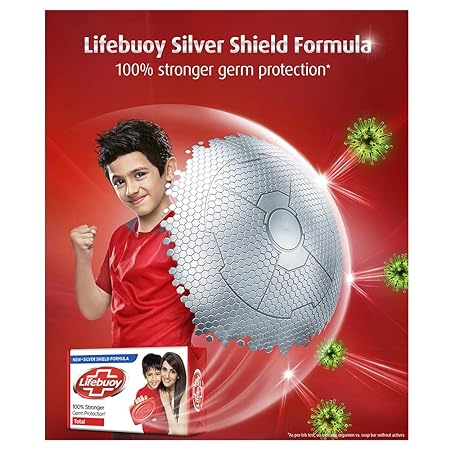 Lifebuoy Total 10 Germ Protection Bathing Soap Bar 125 g (Combo Pack of 7)|| Protects Against Viruses and Germs - Combo Offer