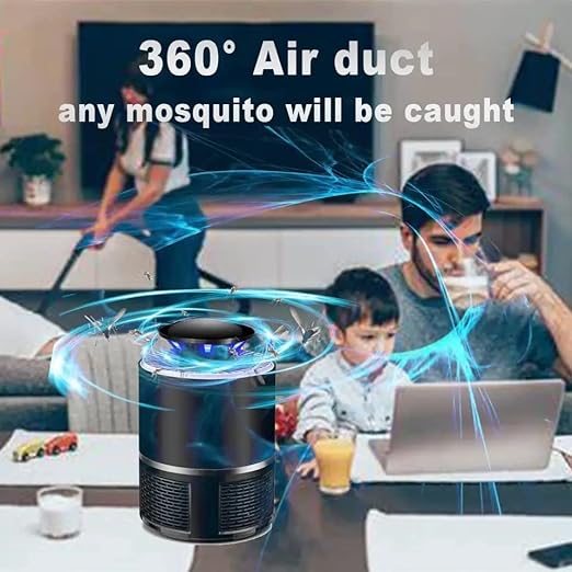 Keekos Killer Machine Bug Zapper,Rechargeable Mosquito Zapper, Mosquito Killer Lamp,Bug Zapper Indoor & Outdoor with USB Power Supply,Electronic (Round-Black)
