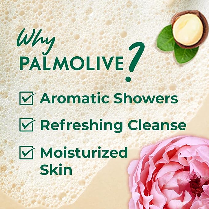 Palmolive Macadamia Oil & Peony Luminous Oils Invigorating Body Wash | Brightening & Moisturizing |Youthful skin | No paraben & silicones, pH balanced, Body Wash 750ml