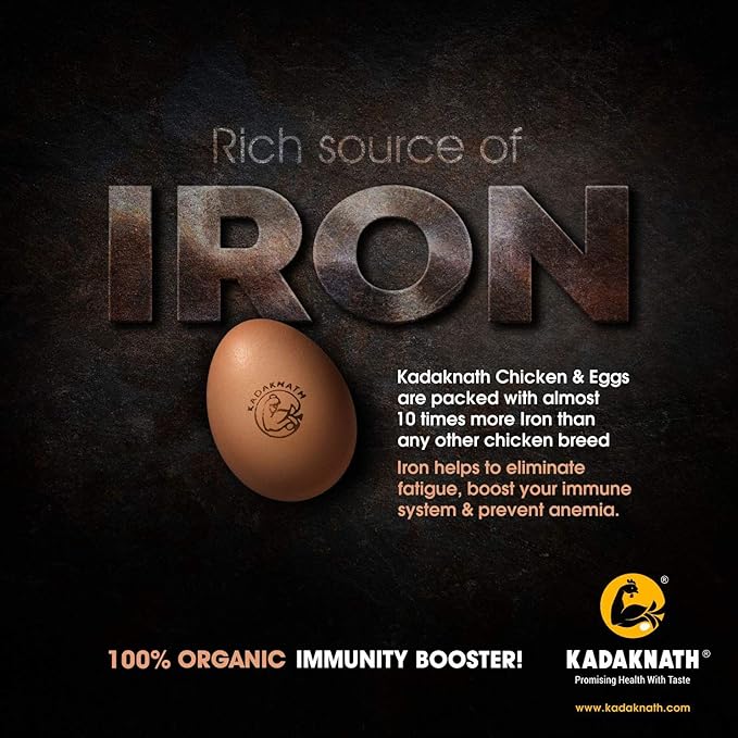 Kadaknath Free Range Organic Pure Kadaknath Eggs, High Protein Eggs. Rich in Iron Content, Low in Cholesterol (Pack of 6 Eggs)