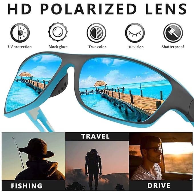 CREEK UV Protected Polarization Sports Sunglasses for Men Driving Cycling Fishing Cricket Sunglasses